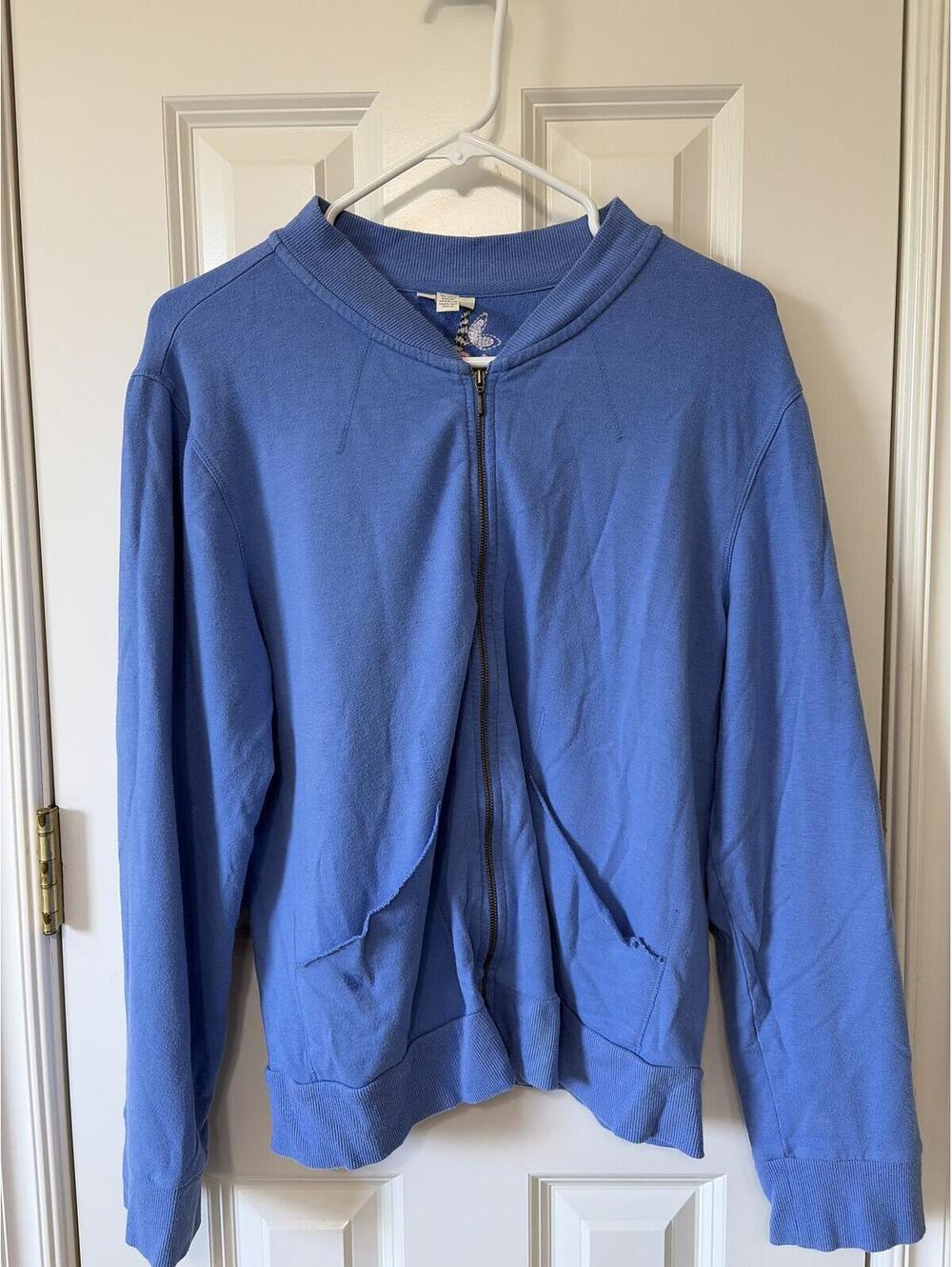 J. Jill Cherry Blossom Embroidered Jacket Periwinkle Blue size large